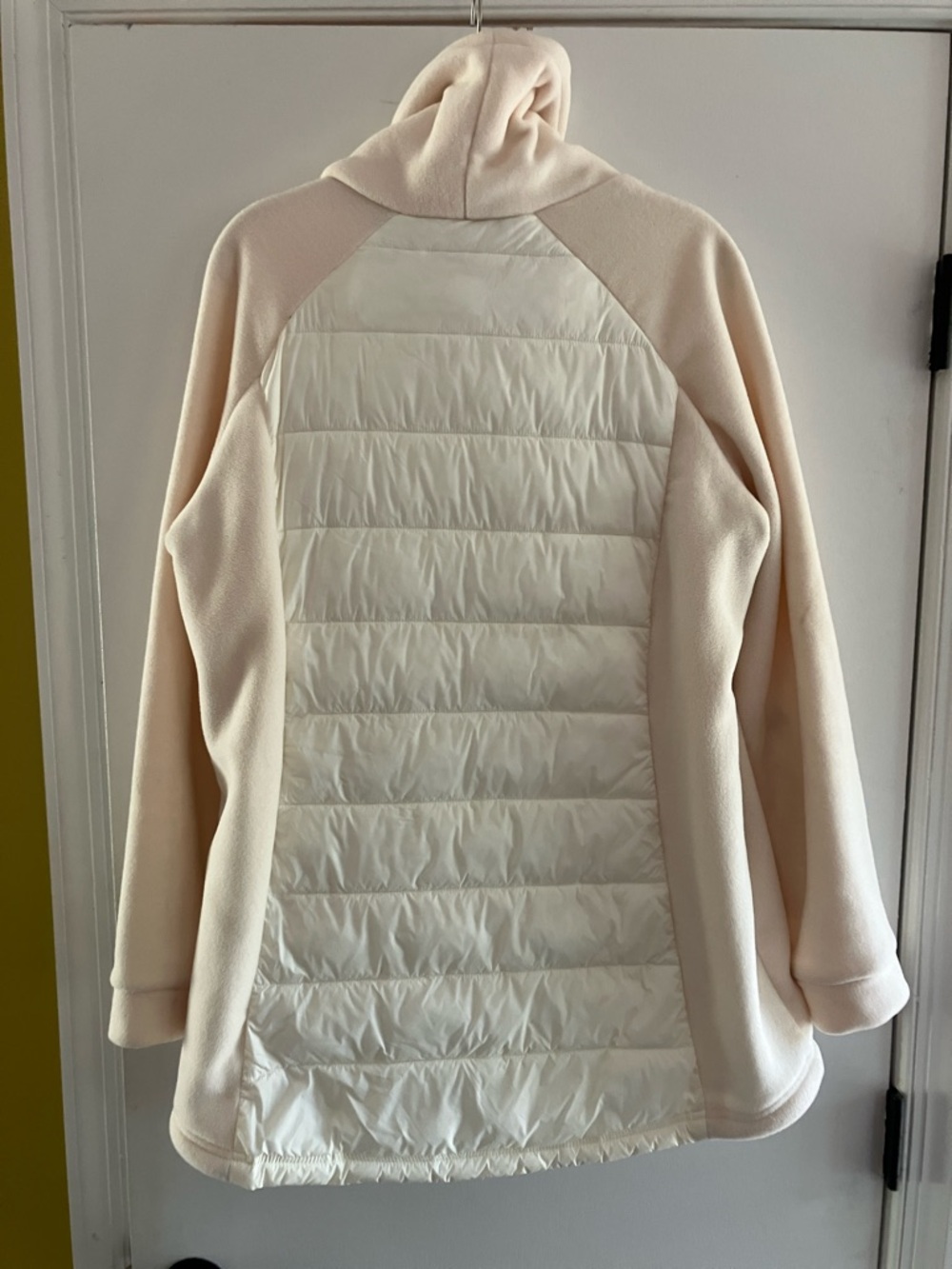 Lands' End Cream Quilted-Fleece Cowl Pullover - Picture 4 of 7